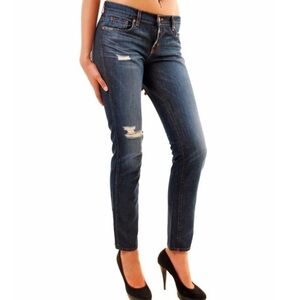 J Brand Womens Aidan Jeans Straight Ringer distressed ripped Blue Size 24